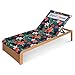 Produktbild HOMELEVEL Frottee Schonbezug für Gartenliege Strandliege 75x200cm Bedruckt - Liegenauflage mit Kapuzenüberschlag waschmaschinenfest - Tropical Summer