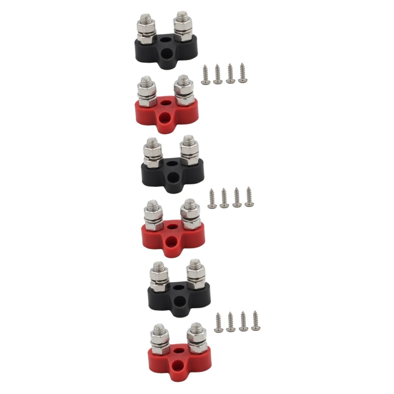 Lurrose 3 Set Barra Bus Terminal Per Auto Furgoni E Yacht Connettore Doppio Per Batteria Resistente E Facile Installare 2 Pezzi*3