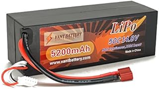 14.8V 5200mAh 4S Cell 50C-100C HardCase LiPo Battery Pack w/ Deans Ultra Plug Style Connector