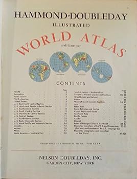 Hardcover HAMMOND-DOUBLEDAY Illustrated World Atlas and Gazetteer Book