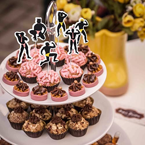 Male Dancers Strippers Beefcake Cupcake Toppers - Bachelorette Cupcake Toppers - Hen Party Birthday Valentine's Day And Bridal Shower Party Decoration Supplies(18Pcs) #TOP3