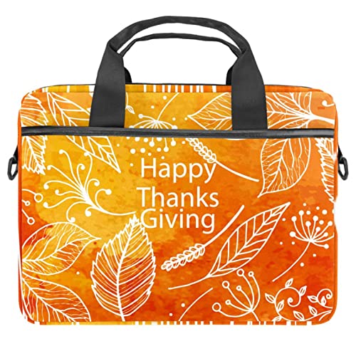 Sac ordinateur portable 13-14.5 pouces antichoc à bandoulière motif feuilles d'automne