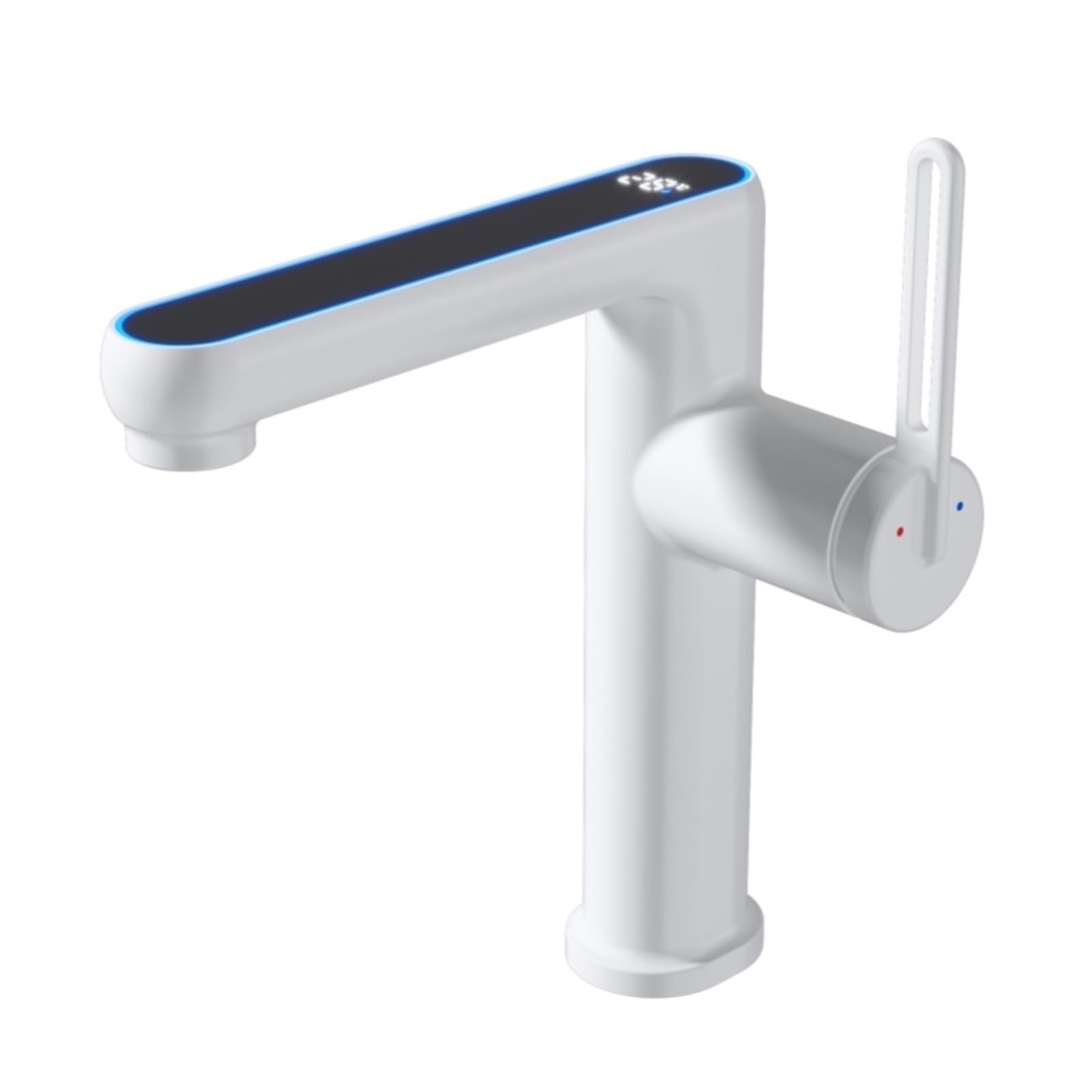 LED Temperature Display Basin Faucet, 2-Mode Sprayer Sink Mixer Tap with 60cm G1/2 Hoses,Safe and Reliable(Bianco)