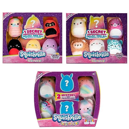Squishville Pack de 6 Mini Peluches Squishmallows