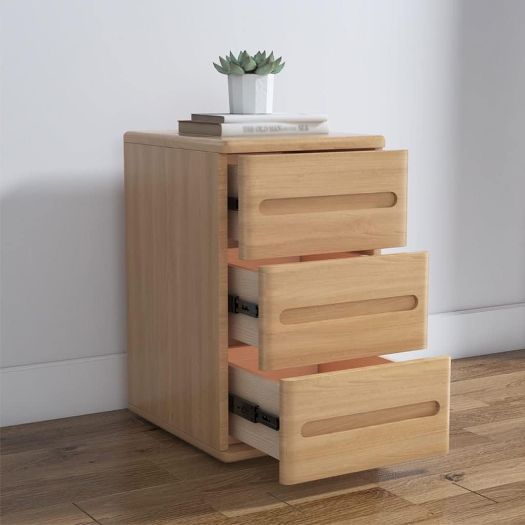 Nightstand Wood Three-Drawing Bedside Cabinet Storage Cabinet Modern Minimalist Living Room Bedroom Bedside Storage Drawer Small Cabinet (Wood) Bedside End Table (Color : B) (D)