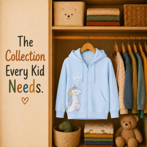 Image of The Mom Store Winter Jackets for Kids | Cute Sweatshirt and Cool Hoodies for Baby Boy and Baby Girls | with Zippers | Hoodie Cap