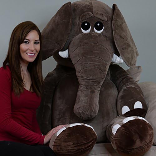 YESBEARS 5 Foot Giant Elephant Stuffed Animal Microfiber Body