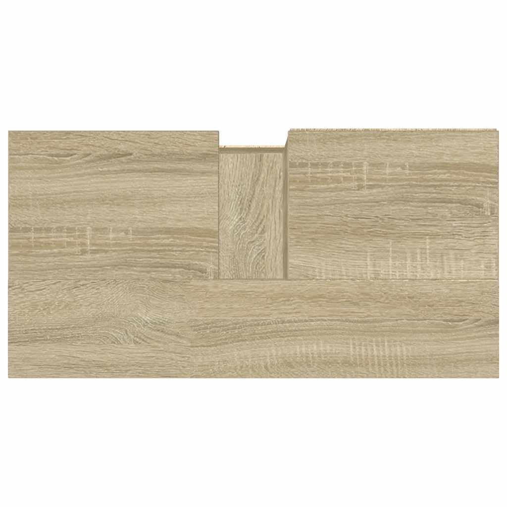 vidaXL Armoire de Salle de Bain, Meuble de Rangement avec Tiroirs et Compartiment, Organisateur de Toilette Maison Intérieur, Chêne Sonoma