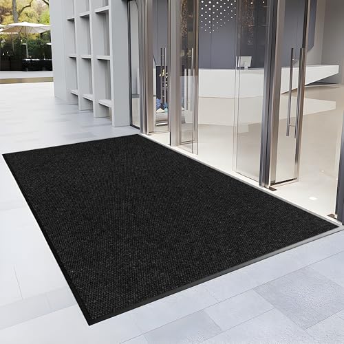 4′ x 6′ Front Door Mat Indoor Outdoor Entrance, Commercial Floor Mat Heavy Duty Dirt Trapper Entryway Doormat, Custom Size Non Slip Rubber Backing Welcome mat, Door Mat for High Traffic Area