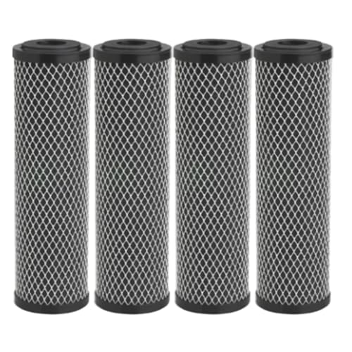 Qaautor - Filtro de agua de carbón (4 piezas, 10 pulgadas, estándar para cualquier envoltura de filtro de repuesto para sedimentos, sabor y fácil de usar