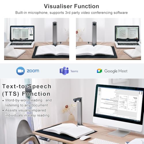 Nmgorkq 13MP Desktop Document Camera: Portable A3 Document Scanner with Auto Flatten & Asymmetric Lighting, USB Document Camera for Teachers Lap/Desktop, OCR & TTS Support, Compatible with Win & MacOS - Thumbnail 6