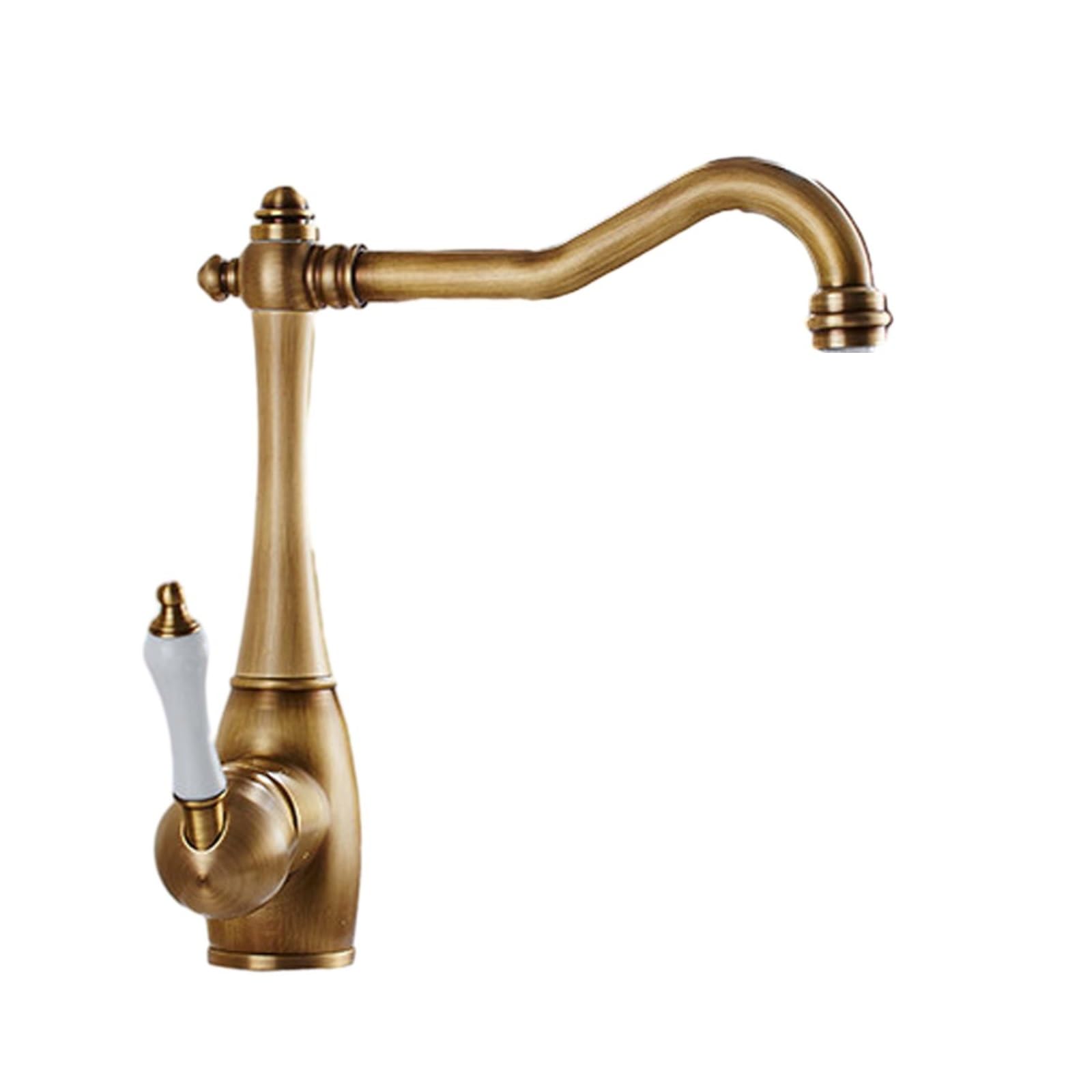 ZYCHSJXA Kitchen Mixer Tap Double Handle Hot and Cold Faucet Full Copper Vegetable Sink Dishwashing Basin Swivel Antique