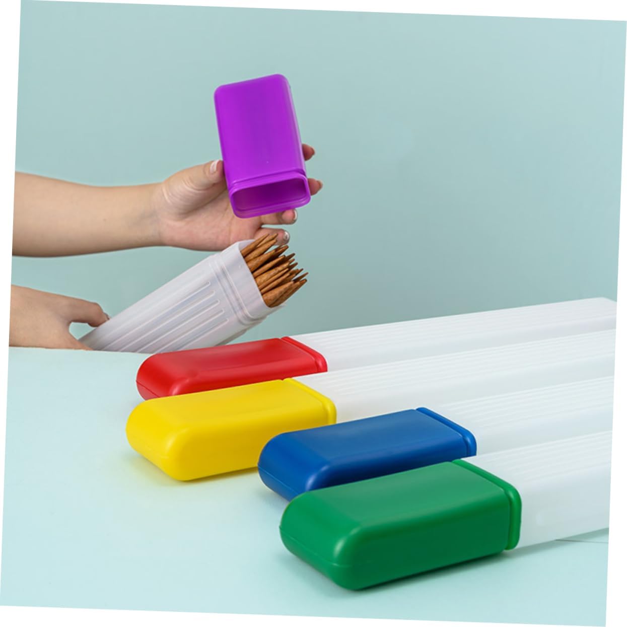 ARTSEWPLY 5pcs Plastic Needle Case Sewing Needle Holder Tubes for Knitting and Crochet Storage Easy to Use and Stylish Design