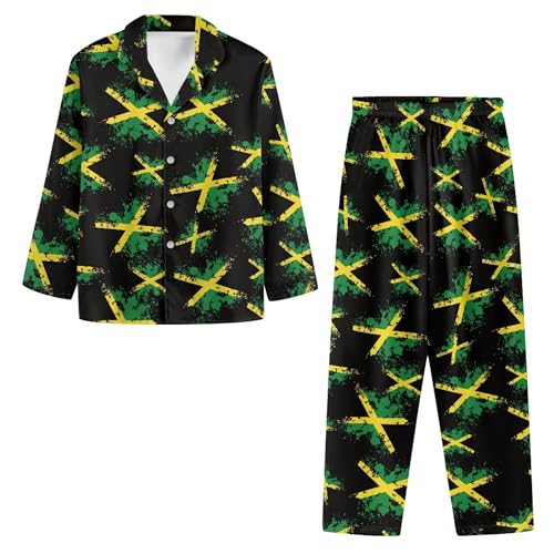 Xhuibop Mens Button Up Pajamas Long Sleeve Pajama Set for Men Size XS-4XL Sleepwear Pj Set 2 Piece3