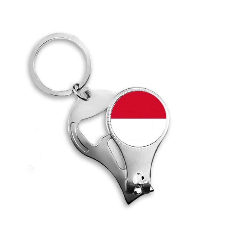 Indonesia National Flag Asia Country Nail Nipper Ring Key Chain Bottle Opener Clipper