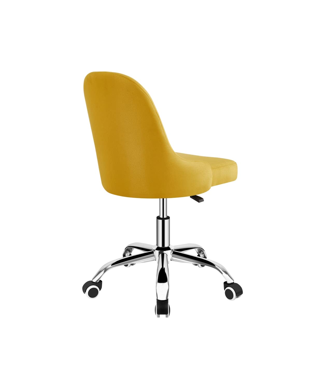 Brigros WeHome - Sedia Scrivania Modello ABBY, Sedia Poltroncina in Lino, Sedia Ufficio Girevole, Base Cromata E 5 Ruote, Sedia Da Scrivania Per Cameretta, Ufficio, Studio, Arredo Casa (Yellow, ABBY)
