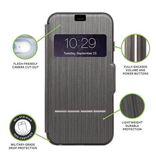 Moshi Sense Custodia per iPhone 6 Steel, Nero