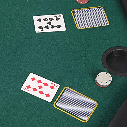 Livebest 48\" Octagon Folding Poker Table with Leg 8/10 Player & Poker Chips Set-Cup Holders Inserts-for Luxury Texas Card Game Blackjack,Green Speed Felt Cloth (4 Fold - 8 Player)