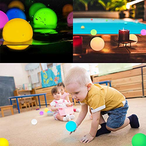 LOFTEK Led Pool Balls Lights,Color Changing Floating Led Pool Light Waterproof IP65,Battery LED Ball Lights,Hot Tub Glow Balls,Bath Toys,Pool Toys,Night Lights,Glow Beach Ball Outdoor Indoor (2 Packs)