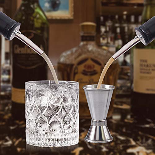 Miniatura 5 de Newk Vertidores De Acero Inoxidable, Paquete De 12 Vertidores De Botellas Clásicos Pico Cónico Con Tapas Antipolvo De Goma, Adecuados Para Verter Licor, Vinagre