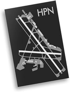 Modern Poster of Westchester County Airport Hpn | 11x17 12x18 16x24 24x36 Unframed Wall Art | Minimal Traveler Print for Gift | Minimalist Home Office Decor