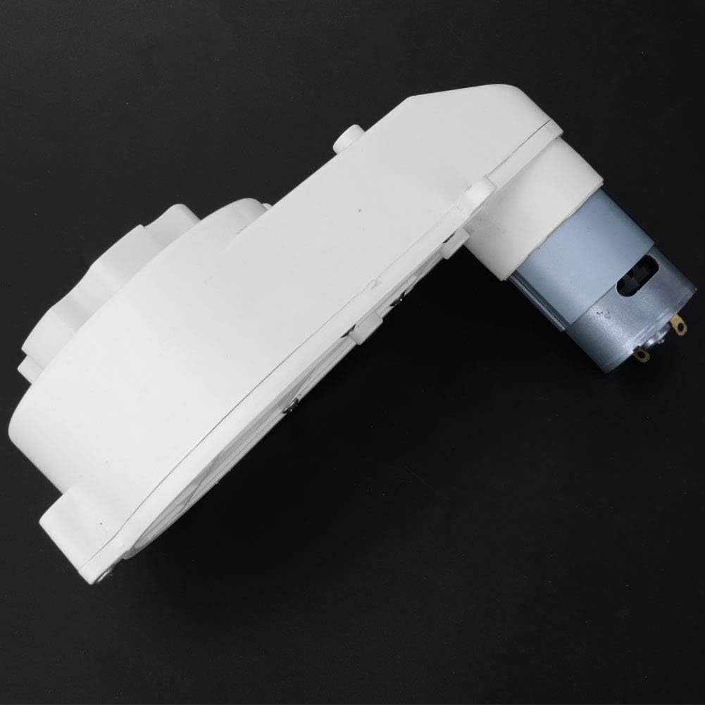 12V RS550 White Electric Motor Gearbox with Metal Middle Gear and Heat Dissipation Vane - Replacement Part Compatible with Kids Ride On ATVs Karts and Electric Vehicles - Six Plum (12V550-8000 rpm)