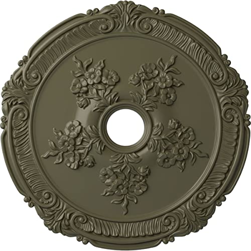 Ekena Millwork CM26ATPTF 26" x 3-3/4" x 1-1/2" Attica With Rose Ceiling Medallion, Painted Turtle