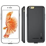 NOHON Charger Case, 2000mAh Rechargeable External Charging Case Protective Portable Battery Case for iPhone 6S / 6 support iOS 10(Black)
