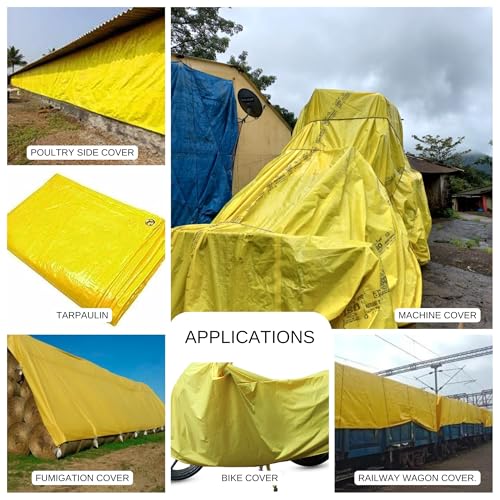 Image of Tarpaulin Repair Tape 5m 100% Waterproof, UV-Resistant & Heavy Duty Duct Tape Weatherproof Bond for Tarpaulins, Tents, HDPE, and More Multipurpose Use 9.5cm x 5m Roll per Pack (Yellow)
