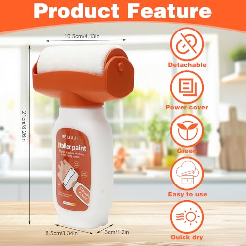 MIUUIPI Wandfarbe Ausbessern Weiß, Wandreparatur RollbüRste, 500g Wandfarbe Roller mit Wandreparaturpast, Ausbesserungsfarbe Wand Ausbessern Roller für Wandkratzer Graffiti Flecken Risse Beschädigte