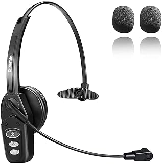 Conambo Trucker Bluetooth Headset, V5.0 Wireless Headset with Microphone, Hands Free Bluetooth Headphones with Noise Canceling Mic for Skype, Call Centers, Offices, Trucker…