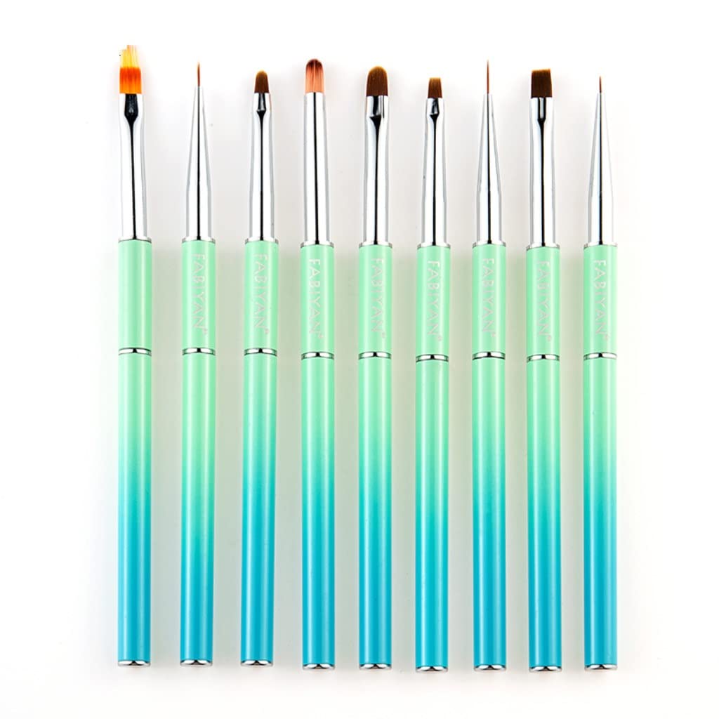 Set di colori ad olio, pennelli artistici, strumenti for manicure Pennello for nail art Pennello for pittura a strisce sfumate di cristallo Pennello for estensione del costruttore di pittura