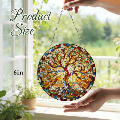 Stained Glass Suncatcher 25th for Women Men - 1