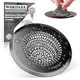 Sink Drain Strainer, Reversible Mesh Sink Strainer with 304 Stainless Steel, Wokdada Revolutionary Anti-Rust Kitchen Sink Drain Strainer for Garbage Disposal Food Catcher (Black)