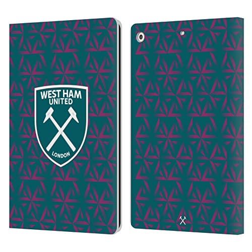 Head Case Designs Officially Licensed West Ham United FC Home Goalkeeper 2022/23 Crest Kit Leather Book Wallet Case Cover Compatible with Apple iPad 10.2 2019/2020/2021