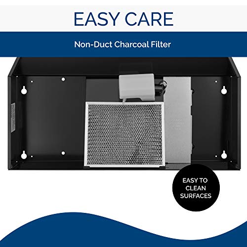 Broan-Nutone Buez130Bl Non-Ducted Ductless Range Hood With Lights Exhaust Fan For Under Cabinet, 30-Inch, Black #TOP5