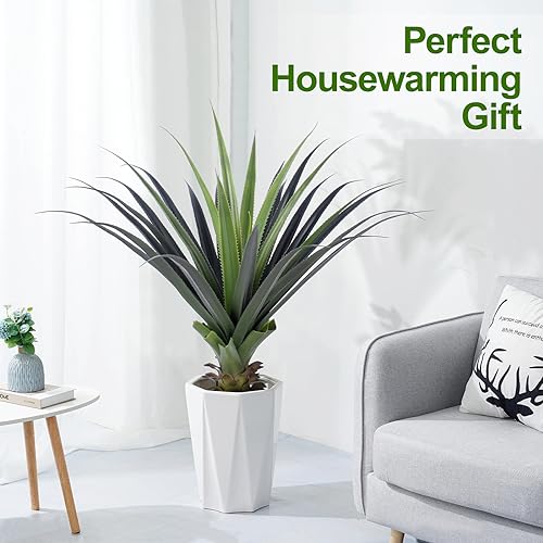 Keeplush 3ft Artificial Spiked Agave Plant, 36" Faux Agave Plants Indoor Small Floor Plant Perfect for Front Porch, Patio, Indoor Outdoor Home, Office Decor 1pcs — view 5