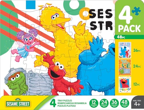 Buffalo Games - Sesame - 4 Pack, 12-48 Piece Puzzles for Kids Ages 4+ by Buffalo Games - Used condition - US$6.65
