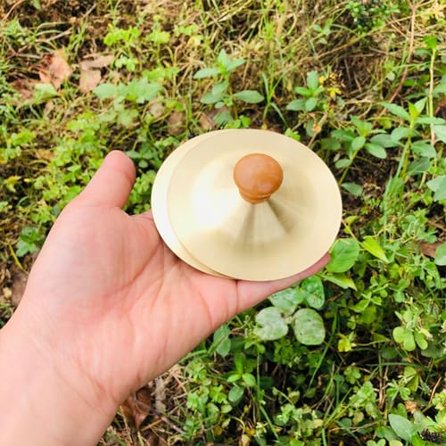 ibasenice 4pcs Finger Cymbals with Wooden Handles Copper Band Cymbals Mini Marching Cymbals Hand Cymbal Belly D ance Music Instrument - Thumbnail 7