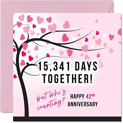 Funny Tin Anniversary Card for Wife or Husband - 3653 Days Together - I Love You Gifts, Happy 10th Wedding Anniversary Cards for Partner, 145mm x 145mm Greeting Cards for Tenth Anniversaries