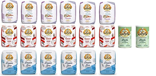 Farina Molino Caputo Nuvola Classica Cuoco Harina de Trigo Blando Harina de Pizza (18 x 1 kg) + 2 levaduras Caputo Lievito 100 g