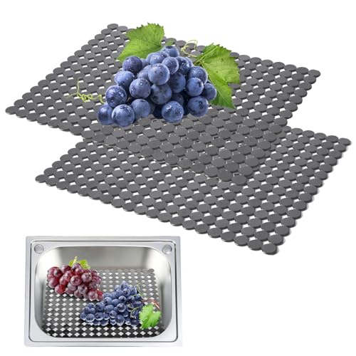 Miawtro Alfombrilla para fregadero de PVC, alfombrilla de goteo de 30 x 40 cm, apta para escurrir y secar alimentos en el fregadero