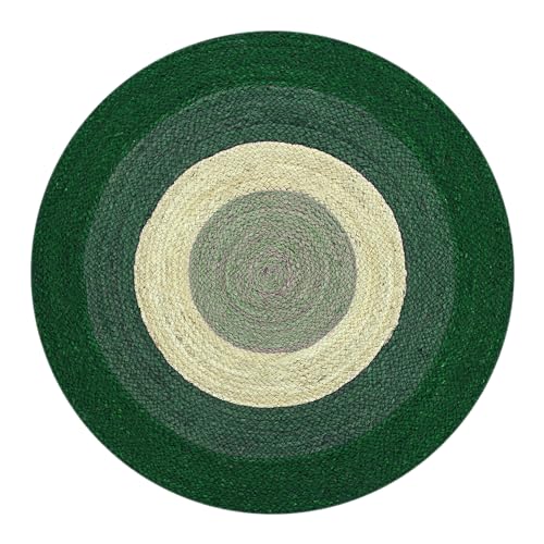 Tapis rond en jute 1,2 m résistant pour entrée et extérieur - 2