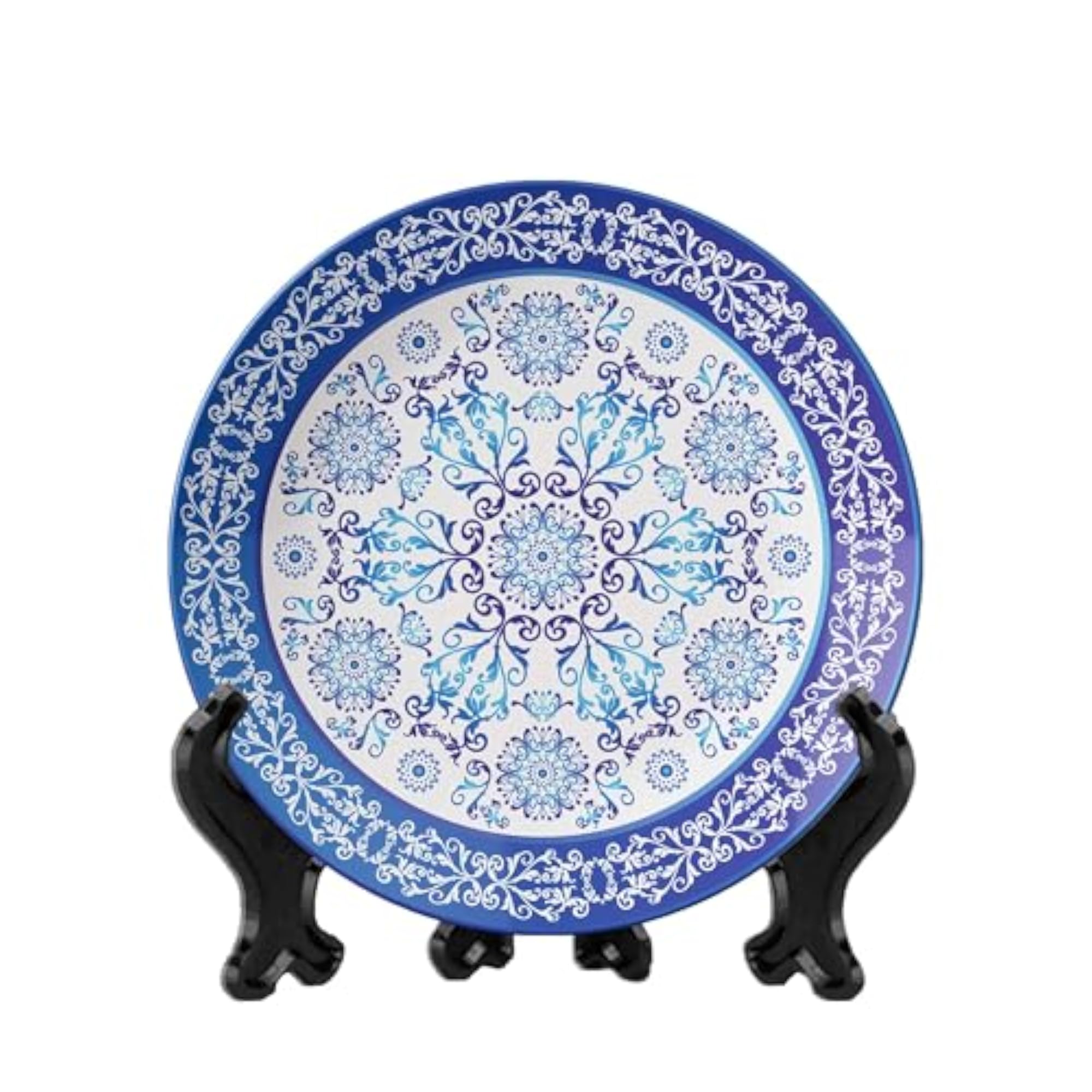 Elegant Blue and White Ceramic Wall Decoration Plate