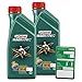 Produktbild 2x 1 L = 2 Liter Castrol Magnatec 5W-40 C3 Motoröl inkl. Castrol Ölwechselanhänger