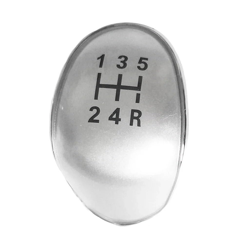 BWSDMZJQRT Car Gear Shifter Knob for Focus MK2 MK3 Kuga C-max FL B-max S-max 5 6 Speed Car Gear Shift Knob Cap Cover Emblem(5 Speed Silver)