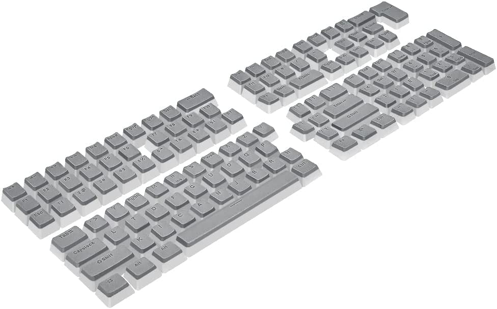 Tobo Pudding PBT Keycaps | 129 Double Shot Translucent ANSI US & ISO Layout | OEM Profile for RGB Mechanical Gaming Keyboard (Grey)-image-2