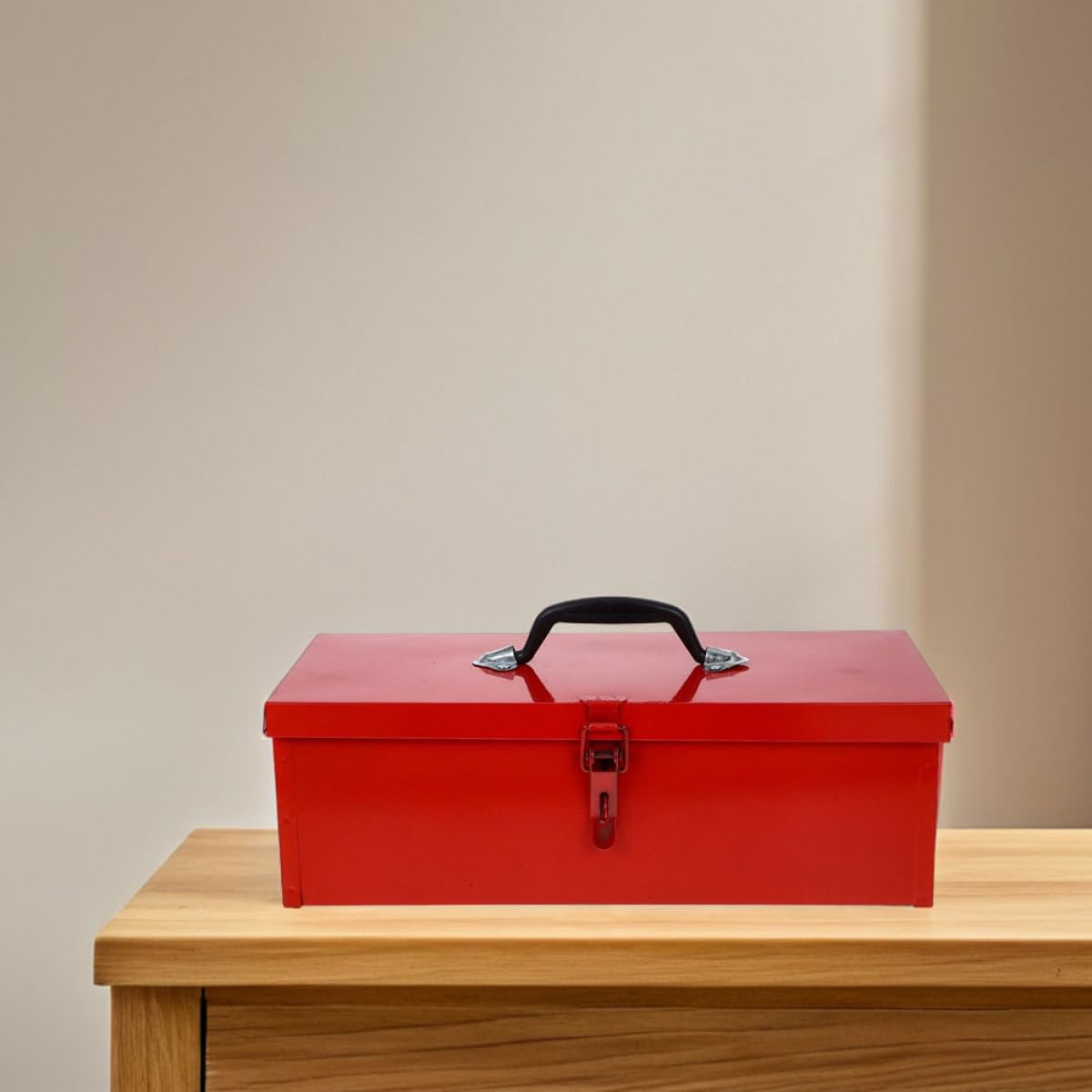Cassetta per Facile Organizzazione degli Attrezzi in Ferro Rosso Grande Capacità e Design Resistente e Accesso Rapido Agli Utensili