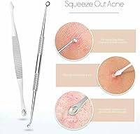 Vista 4 de Kit de herramientas para eliminar puntos negros, kit de 9 piezas, herramienta profesional de extracción de espinillas de acero inoxidable