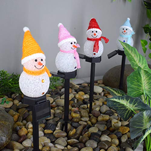 Mobestech 2Pcs Solares Luzes Do Caminho de Natal para O Jardim Do Boneco de Neve Ao Ar Livre Luzes d